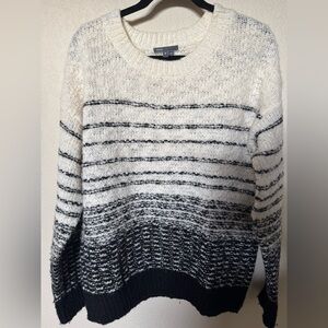 Vince Cream and Black Striped Sweater